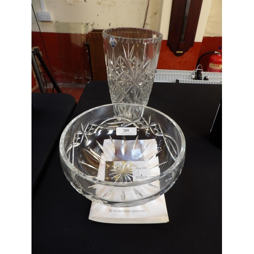 289 - A Waterford crystal bowl together with an Edinburgh crystal vase