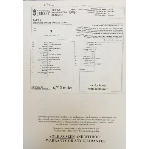 3 - A 2023 Jaguar E-Pace HSE hybrid SUV J51627 (hybrid electric/automatic), odometer reading 6,712 miles... 