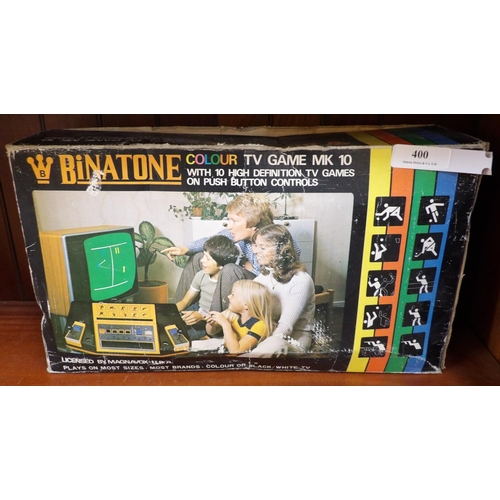 A mid century Binatone colour TV game Mk 10 in original box