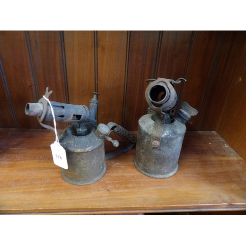 318 - Two vintage blow torches