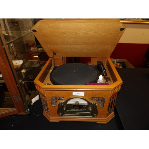 351 - A Steepletone music centre modelled in the form of a vintage gramophone