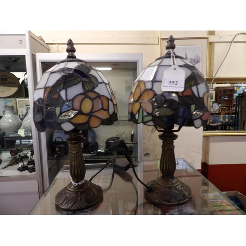 352 - A pair of Tiffany style table lamps