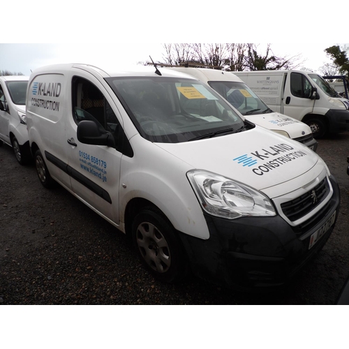 9 - A 2017 Peugeot Partner Blue HDi Professional 1.6 panel van J122787 (diesel/manual), odometer reading... 