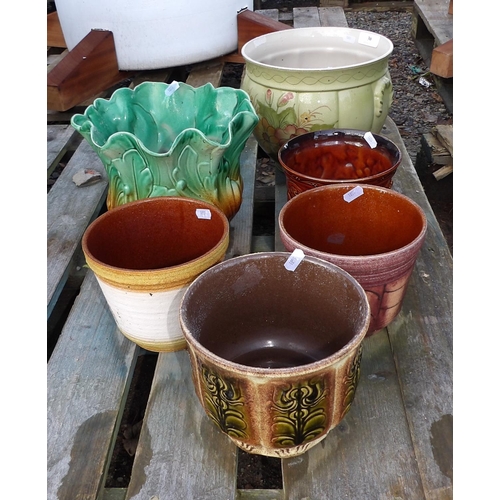 30 - Six ceramic planters