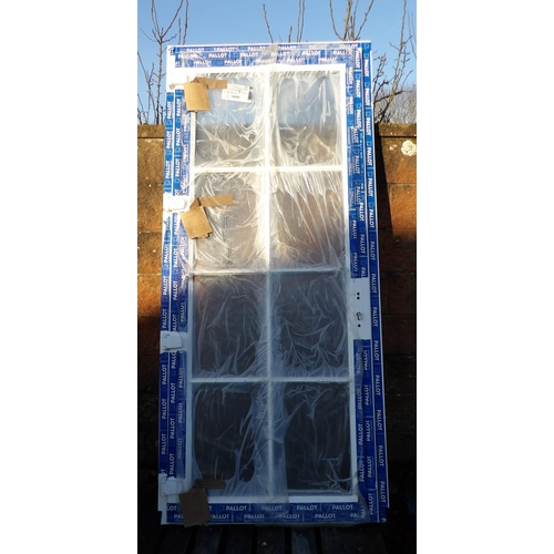 42 - A UPVC double glazed door and frame 2.25m x 1.01m overall dimensions