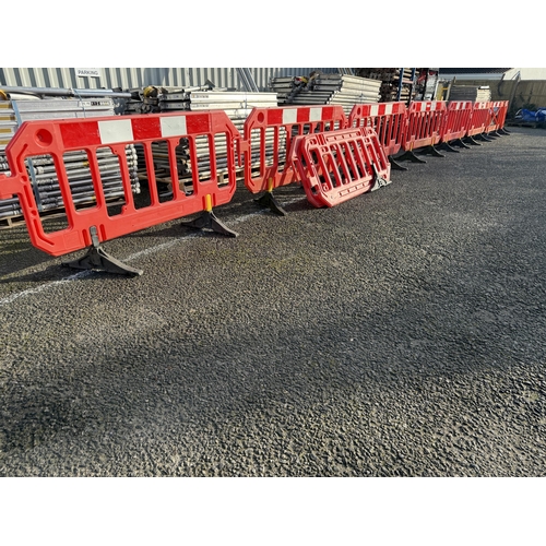 10 - Ten plastic road barriers