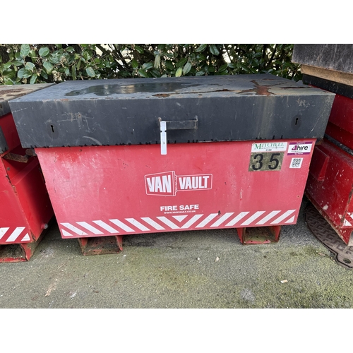 28 - A Van Vault fire safe tool cabinet, keys with Auctioneer