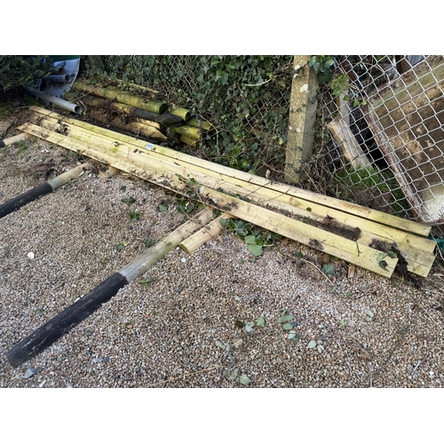 54 - A quantity of post and rail fencing