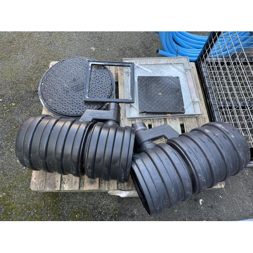 60 - Various manhole and inspection covers and two yard gullies