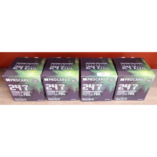 188 - Four boxes of Pro Care 24*7 professional hair colouring refill foil