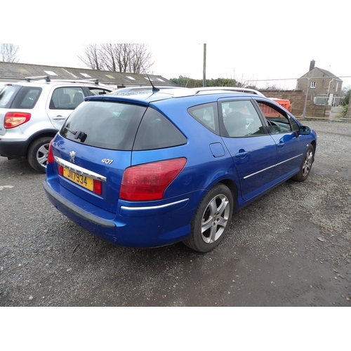 4 - A 2007 Peugeot 407 SW Sport 2.0 HDi estate J117934 (diesel/automatic), odometer reading  76,031 mile... 