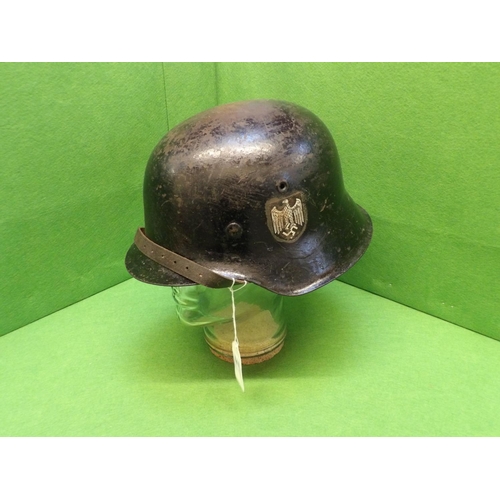 341 - A World War II German single decal helmet