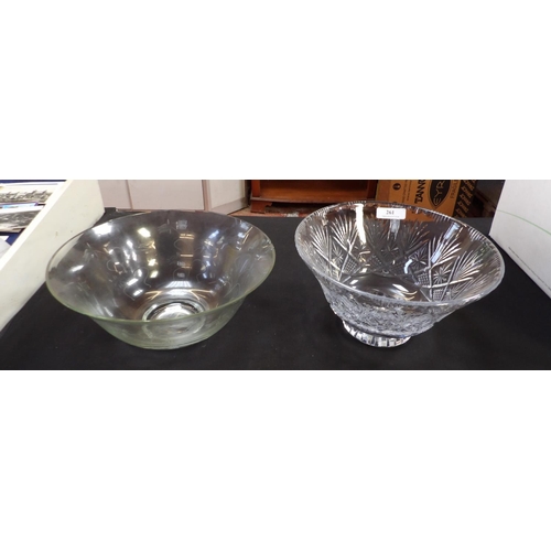 261 - A crystal punch bowl together with one other