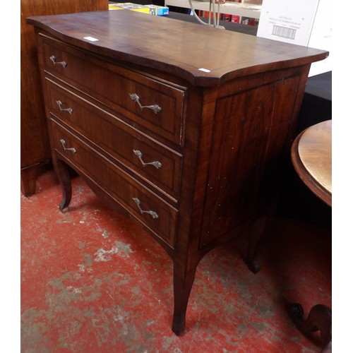 274 - A mid-nineteenth century rosewood chest of four long drawers