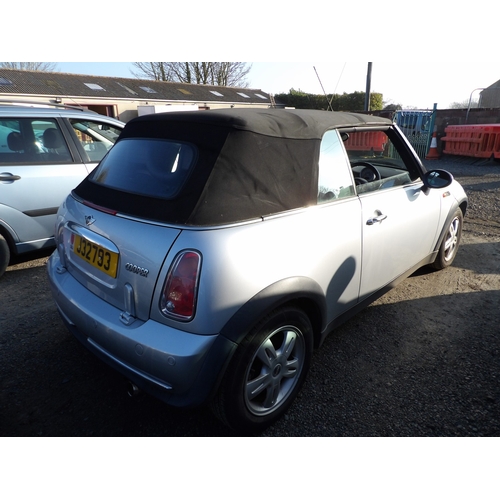 14 - A 2005 Mini Cooper 1.6 convertible J32793 (petrol/automatic), odometer reading 91,669 miles