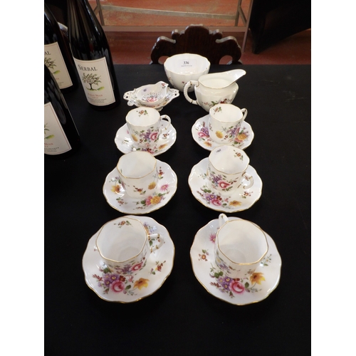 336 - A Royal Crown Derby Posies tea set (sixteen pieces)