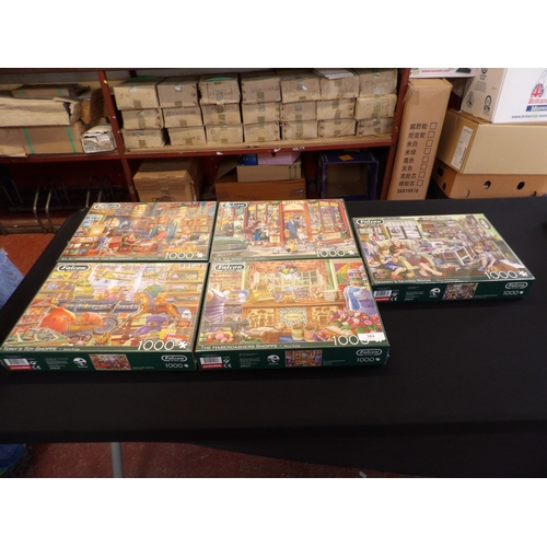 384 - Five Falcon 1000 piece jigsaw puzzles - sealed