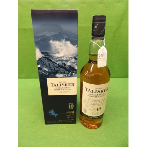 A presentation bottle of Talisker Single Malt Scotch Whisky aged 10 years
