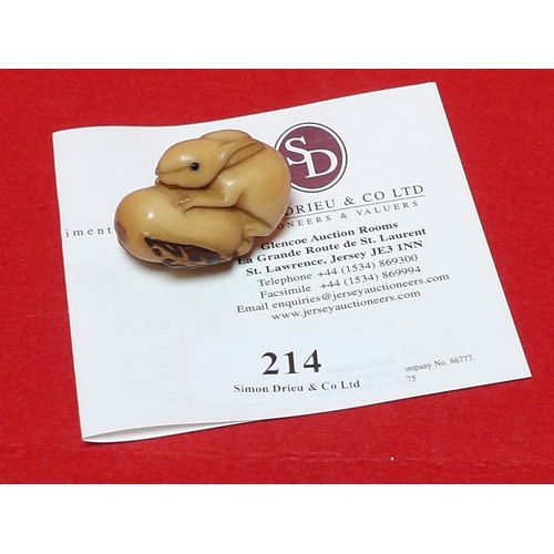 A netsuke modelled in the form of a rabbit