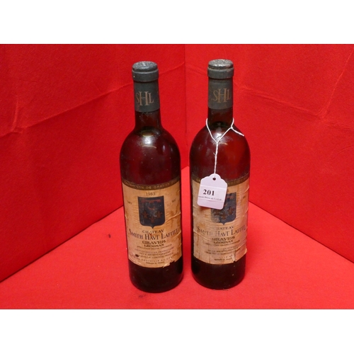 201 - Two bottles of Chateau Smith Haut Lafitte Graves Leognan 1983