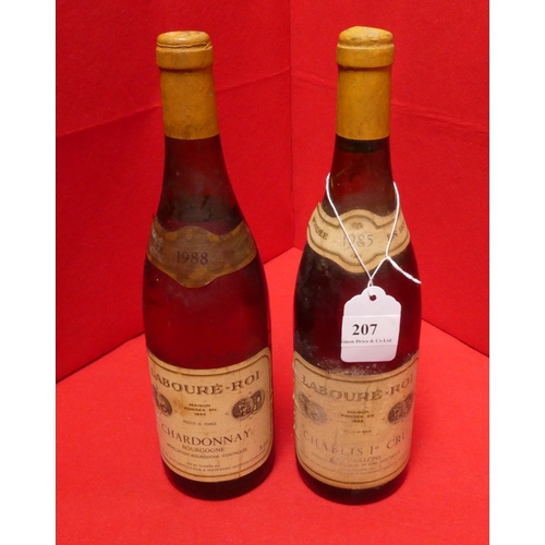 207 - A bottle of Laboure-Loire Chardonnay together with a bottle of Chablis premier cru 1985