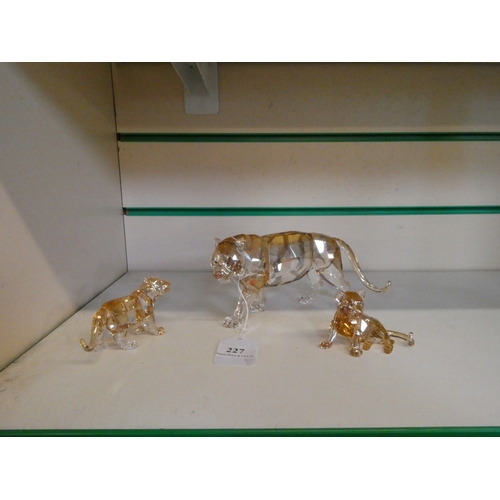 227 - A Swarovski model of a tigress and her two cubs