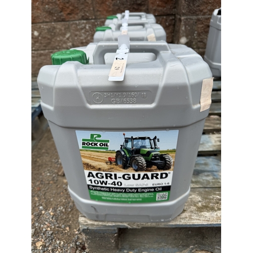 62 - A 20L barrel of Rock Oil Agri-Guard 10W-40 Low SAPS synthetic heavy duty engine oil