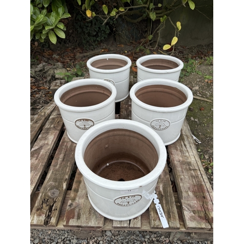 73 - A set of five J.C.&Co. Gardenware salt glazed terracotta planters