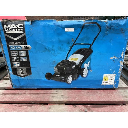 93 - A Mac Allister 40cm 125cc motor mower - new and boxed