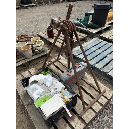 108 - A set of pipe benders together with a quantity of plumbing accessories