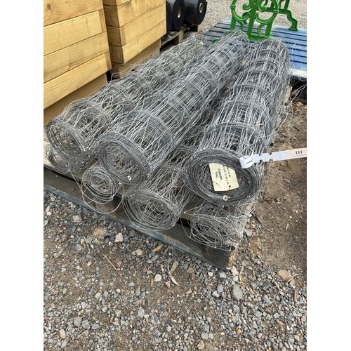 111 - Seven rolls of galvanised mesh