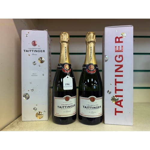 194 - Two presentation bottles of Tattinger Brut Reserve Champagne