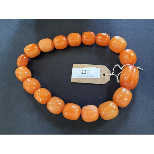 221 - A vintage Butterscotch Amber bead necklace