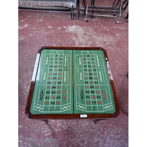 282 - An Italian burlwood and mahogany convertible gaming table