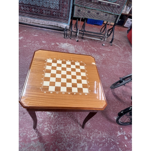 282 - An Italian burlwood and mahogany convertible gaming table