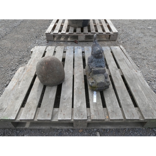 64 - A Jersey granite corn weight inscribed 