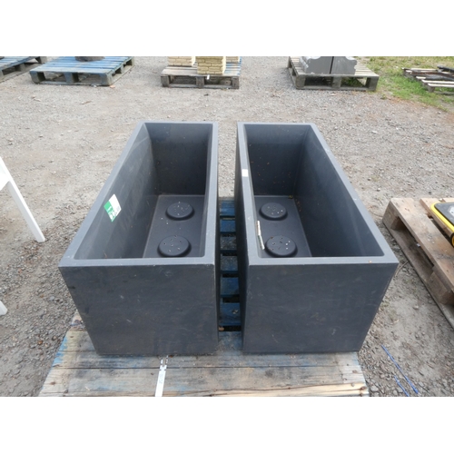 69 - A pair of Verve Durdica simulated slate planters