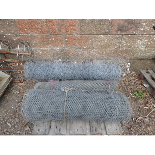 97 - Three rolls of galvanised mesh