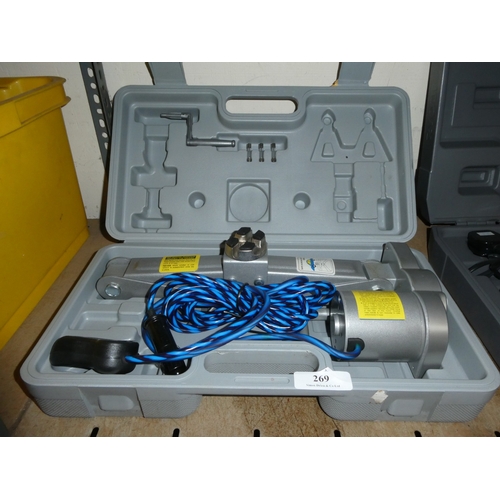 A 12 volt remote controlled vehicle jack