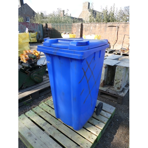 106 - A blue PVC wheelie bin