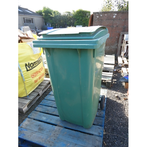 61 - A green PVC wheelie bin