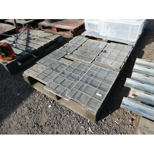 96 - Seven lead glass panes