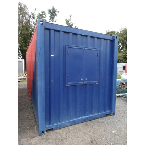 A Bootle container site office the interior fitted with a sink unit ...