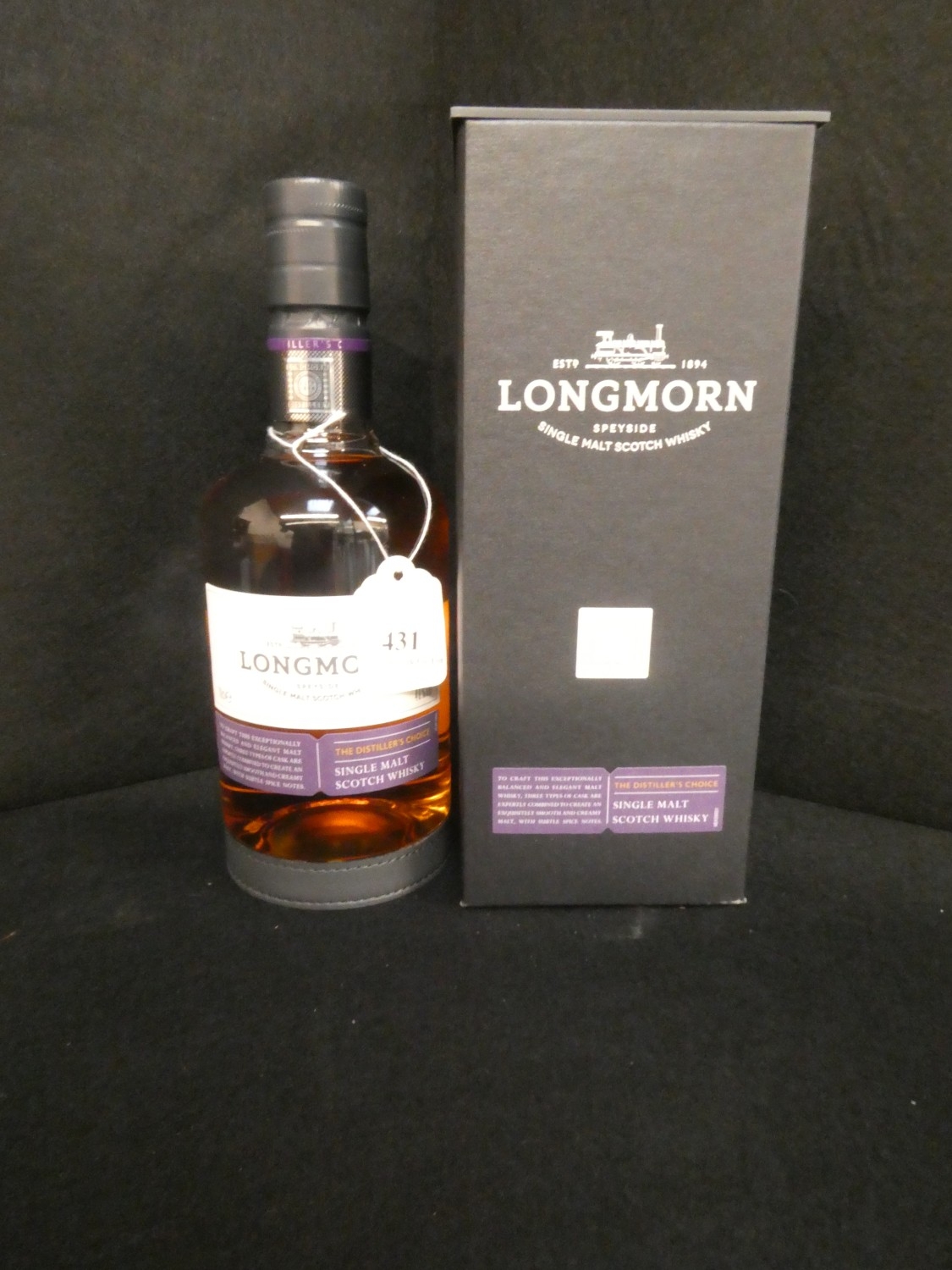 A presentation bottle of Longmorn Speyside Single Malt Scotch Whisky