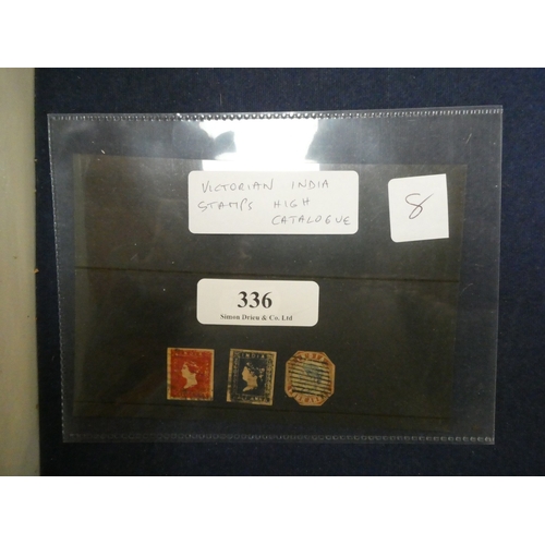 336 - Three Victorian India high value postage stamps