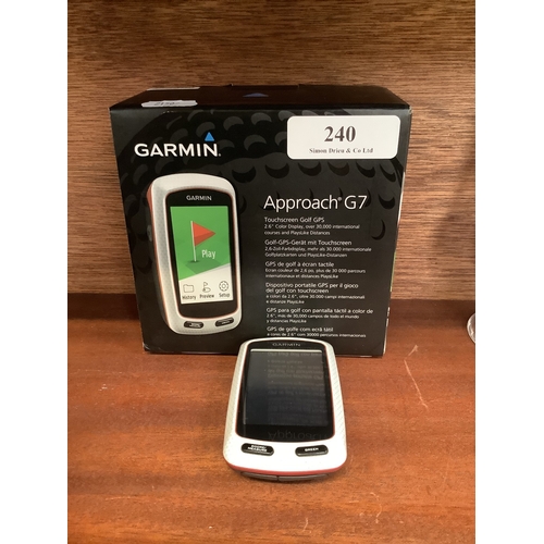 240 - A Garmin Approach G7 touch screen golf GPS