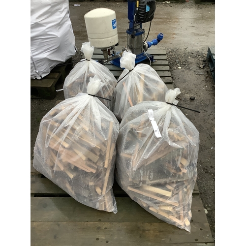 70 - Four large bags of kindling wood