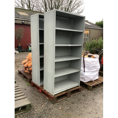 85 - Two metallic shelf units