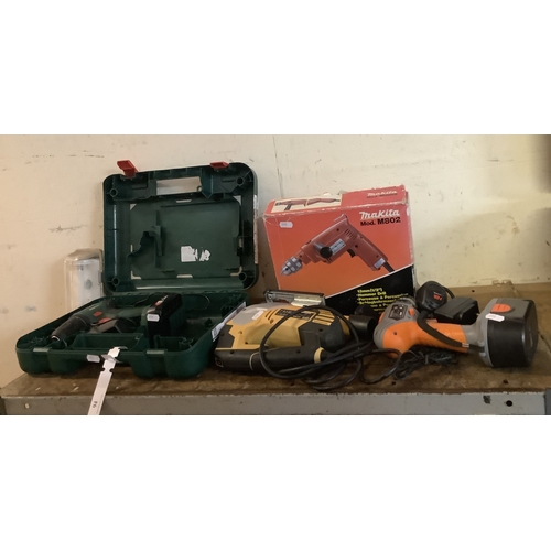 94 - A selection of battery and corded power tools
