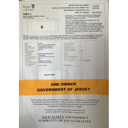 6 - A 2018 BMW i3 Range Extender five door hatchback J143832 (electric/automatic), odometer reading 64,2... 